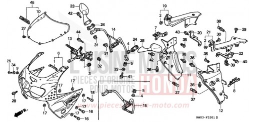 PANNEAU SUPERIEUR (2) CBR900RRT de 1996